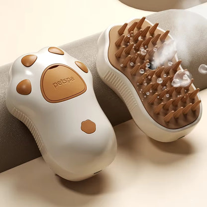 3 in 1 Steamy Pet Dog Brush with electric spray and massage function for grooming cats and dogs